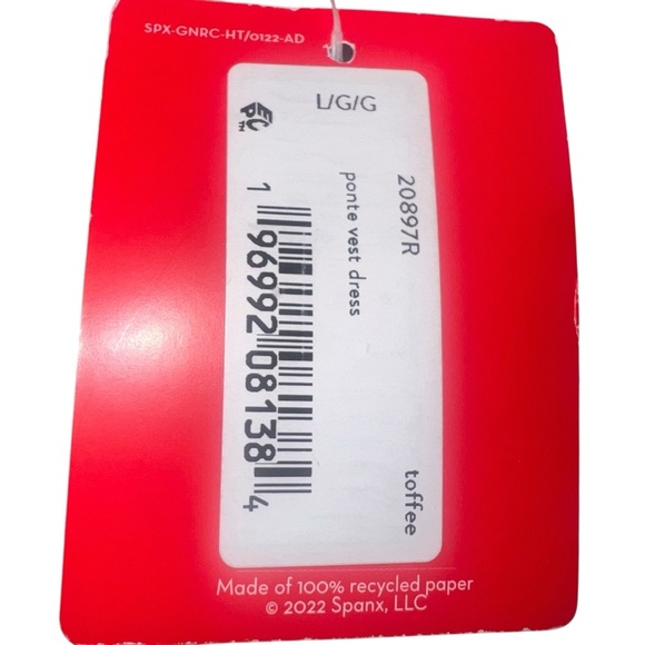 NWT SPANX Ponte Vest Dress Toffee Tan Large Business Casual Figure Flattering - Picture 12 of 15